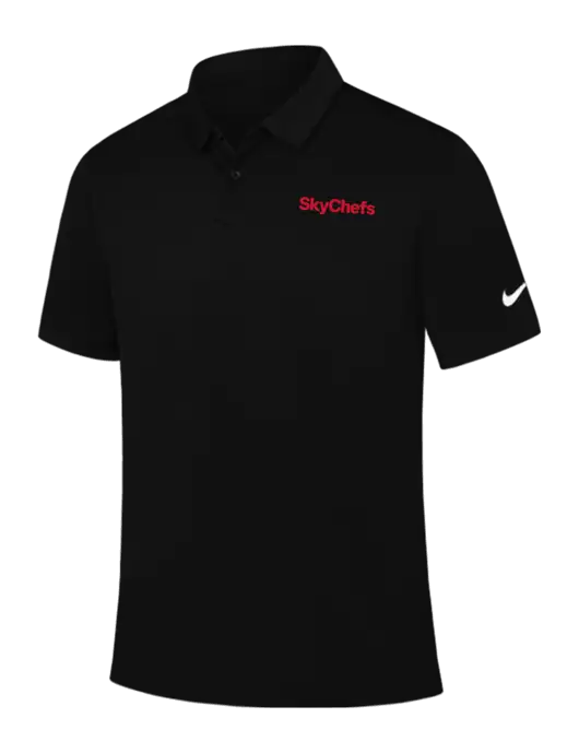 Nike Black Dry Essential Solid Polo w/Sky Chefs Logo