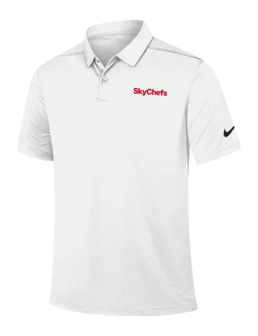 Nike White Dry Essential Solid Polo w/Sky Chefs Logo