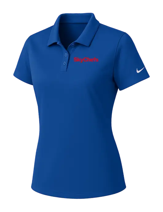 Nike Womens Dark Royal Dry Essential Solid Polo w/Sky Chefs Logo