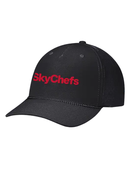 Richardson Laser Perf Performance Black/Black-Grey Rope Cap w/Sky Chefs Logo