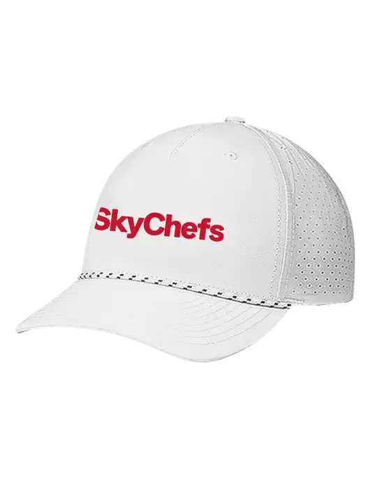 Richardson Laser Perf Performance White/White-Black Rope Cap w/Sky Chefs Logo