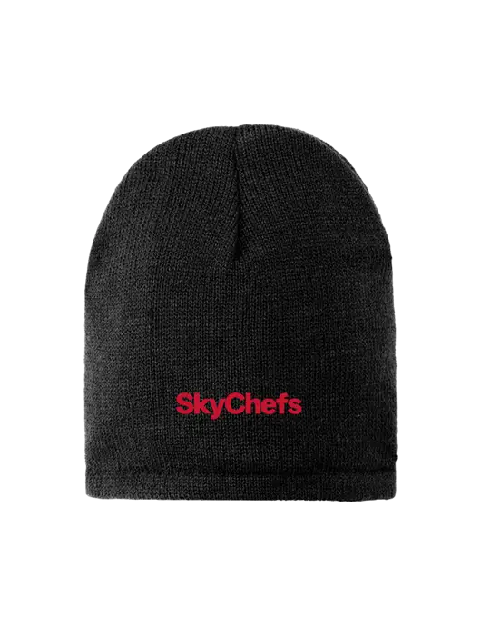 Black Fleece-Lined Beanie Cap w/Sky Chefs Logo