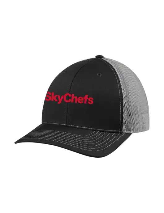 Richardson Adjustable Snapback Original 112 Trucker Cap Black w/Charcoal Mesh w/Sky Chefs Logo