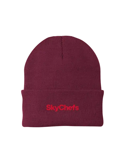 Maroon Knit Cap w/Sky Chefs Logo