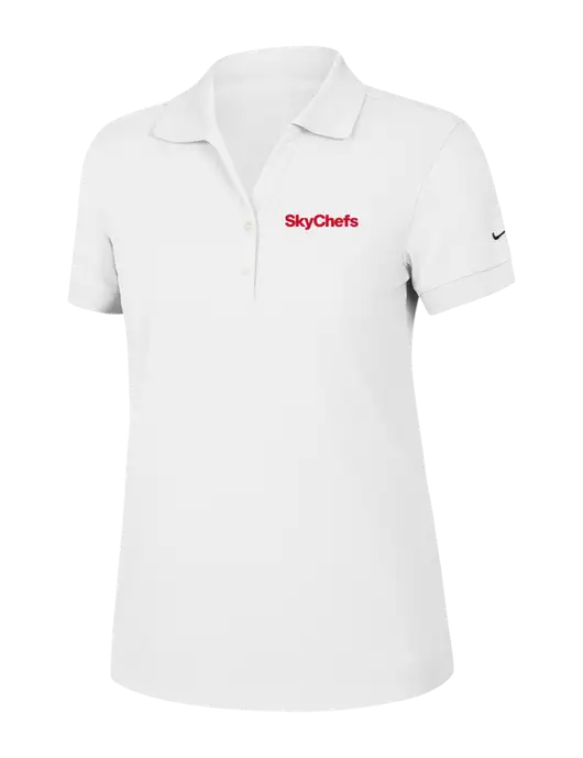 Nike Womens Dri-FIT Classic White Polo w/Sky Chefs Logo