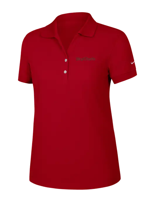 Nike Womens Dri-FIT Classic Red Polo w/Sky Chefs Logo