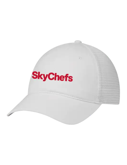 Richardson 111 Garment Washed Trucker Cap White w/White Mesh w/Sky Chefs Logo