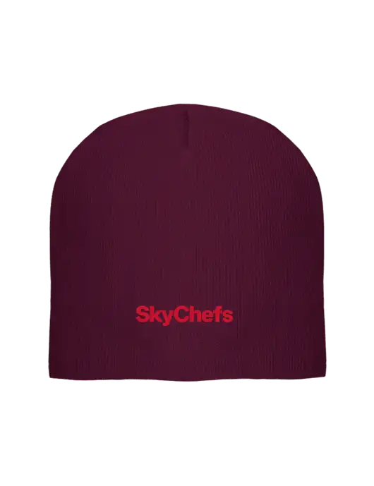 Solid Maroon Element Knit Beanie w/Sky Chefs Logo