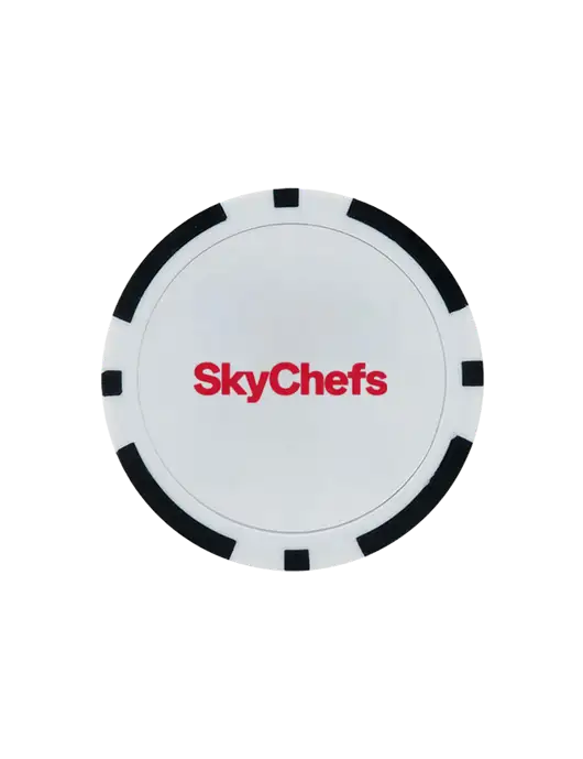 Black Poker Chip Ball Marker w/Sky Chefs Logo