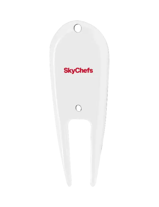 White Divot Tool w/Sky Chefs Logo