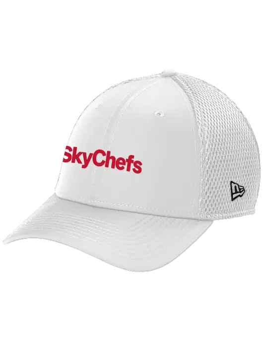 New Era 39THIRTY Performance Stretch White Mesh Cap w/Sky Chefs Logo