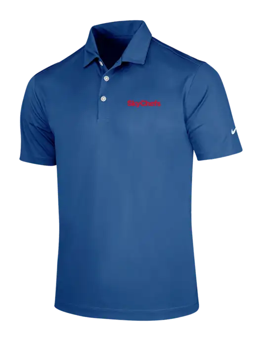 NIKE Dark Royal Dri-Fit Vertical Mesh Polo w/Sky Chefs Logo