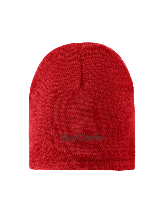 Red Fleece-Lined Beanie Cap w/Sky Chefs Logo