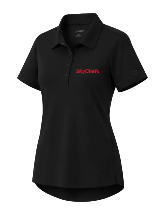 OGIO Womens Envision Black Polo w/Sky Chefs Logo