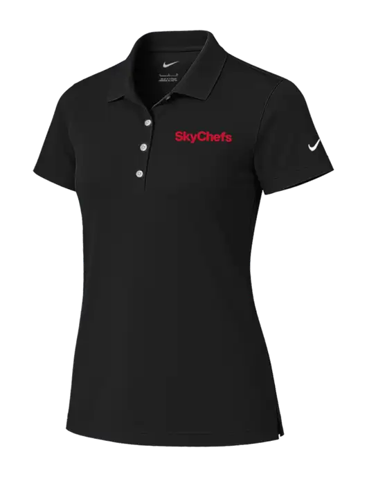 Nike Womens Black Tech Basic Dri-FIT Polo
 w/Sky Chefs Logo