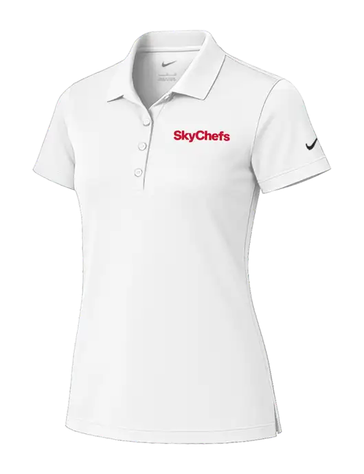 Nike Womens White Tech Basic Dri-FIT Polo
 w/Sky Chefs Logo