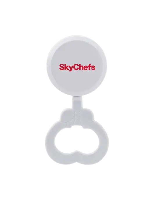 White Baby Rattle w/Sky Chefs Logo